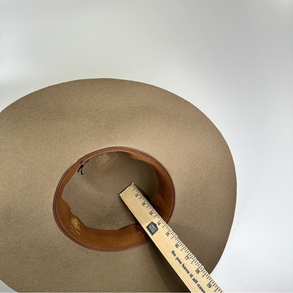Stetson Wide Brim Hat Made In USA 100% Wool Felt Tan Large main image 11